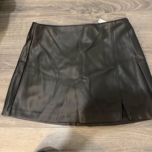 Hollister Black Faux Leather Skort